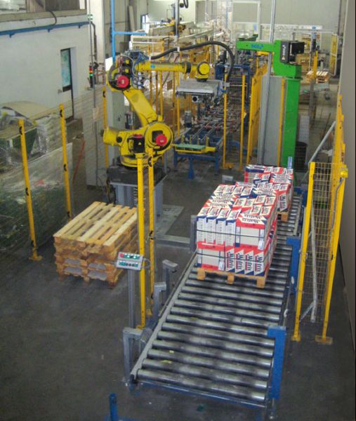 ECOFORCE 3000 - Feeding and box removing system for smoothing, lapping, grinding and cutting lines for intensive loads